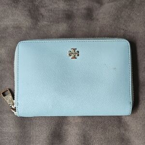 Tory Burch Sky Blue Zip Wallet